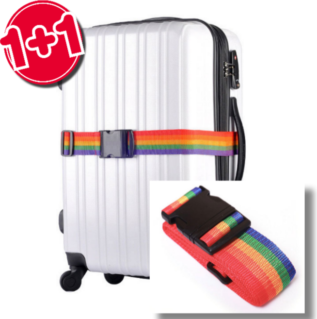 [2개 묶음] (일자형 캐리어벨트-자물쇠형 1P+1P=총 2P) 가방네임택 이름표 캐리어 고정끈 벨트
