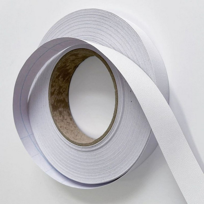 무늬목 시트지 창틀 띠타입 걸레받이 필름 오크 스티커, 무광 화이트