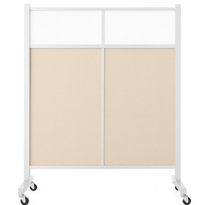 이동식 스탠드형 파티션 바퀴형 사무실 공간분리 칸막이 1단 1200, 파스텔/하단부(스톱퍼이동식)