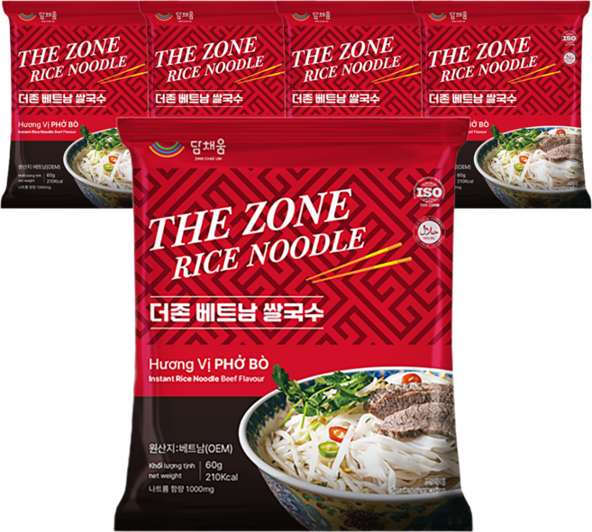 담채움 더존 베트남 소고기 쌀국수, 5개, 60g