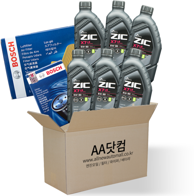 뉴엑센트 (10.11~15) 디젤 엔진오일 세트 지크 X7 LS 5W30 6L 보쉬 필터 A 2440 O 0098, 1개