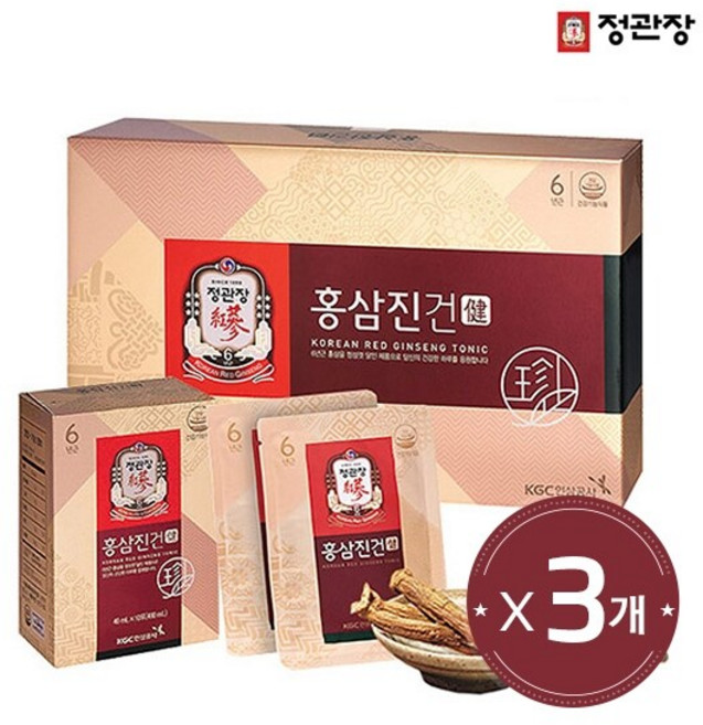 정관장 홍삼진건 40ml x 30포 선물세트 / 3세트, 30회분