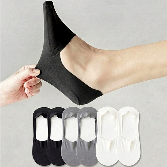 남성 강력 실리콘 안벗겨지는 심리스 무봉제 페이크삭스 덧신 로퍼 양말 6켤레