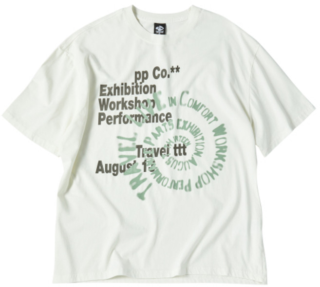 트래블 TRAVEL 헬릭스 피그먼트 반팔티 크림