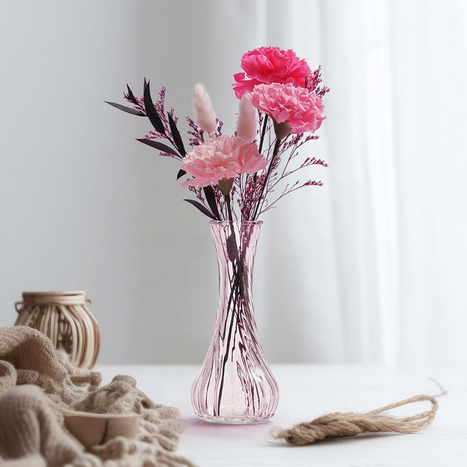 어버이날 비누꽃+프리저브드 꽃병세트 부모님선물, 1개, 카네이션 비누꽃 꽃병