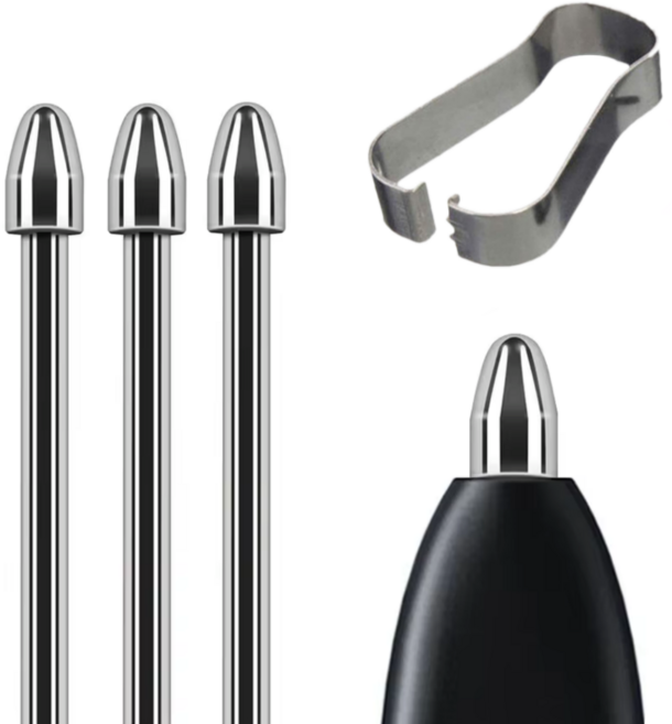 스타일러스 정품 S펜 호환 메탈펜촉 샤프형 3P 갤럭시탭 노트 라미 모나미 반영구 티타늄, 3개입, 메탈실버