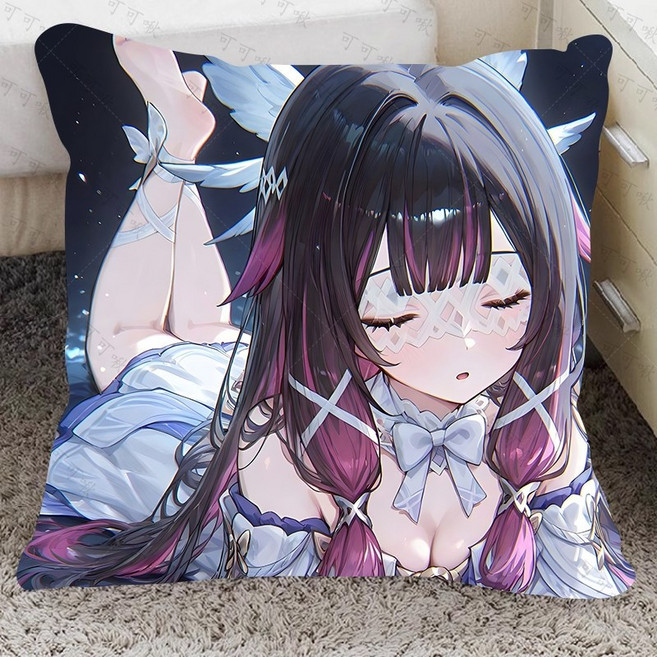 원신 콜롬비나 스웨이드 소재 커버 쿠션 베개 셋트, V, 33x35cm 스웨이드