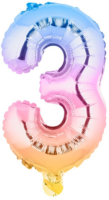 아트포유 그라데이션 은박 생일 파티 숫자 풍선 소형 40cm, 1개, 그라데이션 3