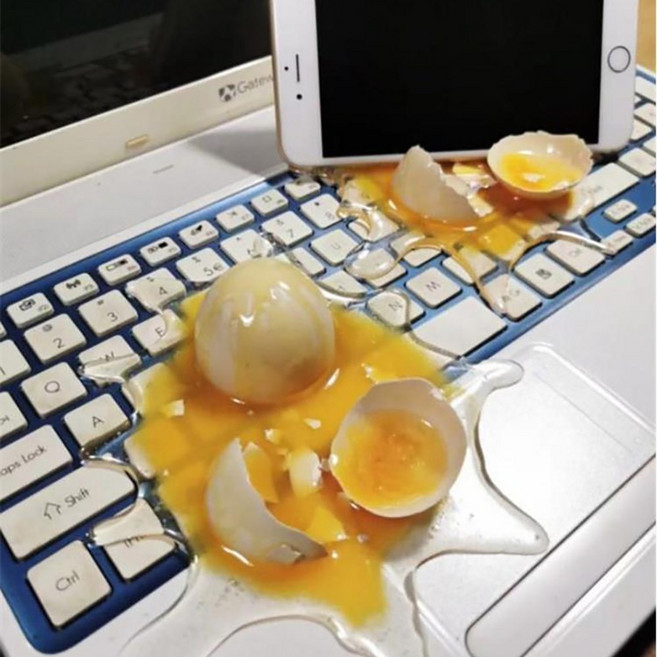 깨진 달걀 핸드폰 거치대 친구 놀리기 속이기 만우절 마니또 쓸데없는 웃긴 선물, 깨진계란거치대