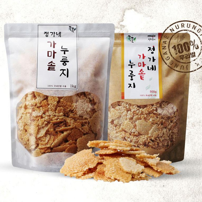 우리쌀 100% 가마솥 누룽지 500g 1kg, 1개