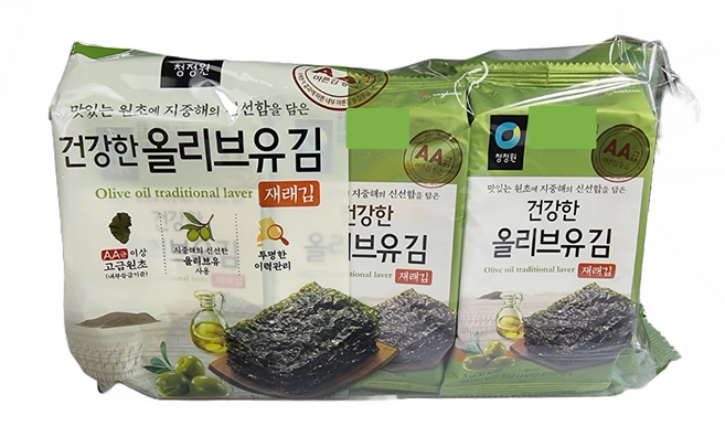 [골목마트] 청정원 건강한 올리브유 재래김 9봉, 45g, 3개