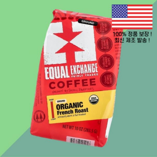 이퀄 익스체 커피 프렌치 로스트 10온스 283.5g Equal Exchange Organic Coffee Ground French Roast 10oz, 1