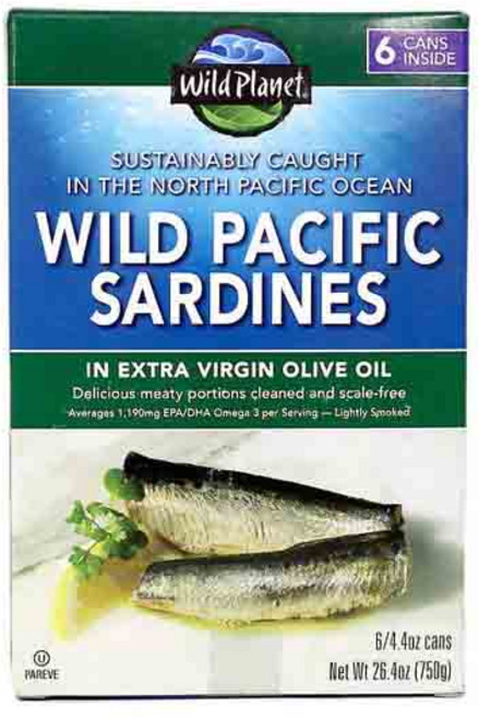 와일드플래닛 와일드 사딘 인 엑스트라 버진 올리브유, 125g, 6개