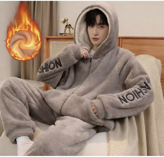 스타일닥터 가을 겨울 기모 도톰한 남성 실내복 겨울 코럴 캐시미어 남성 잠옷