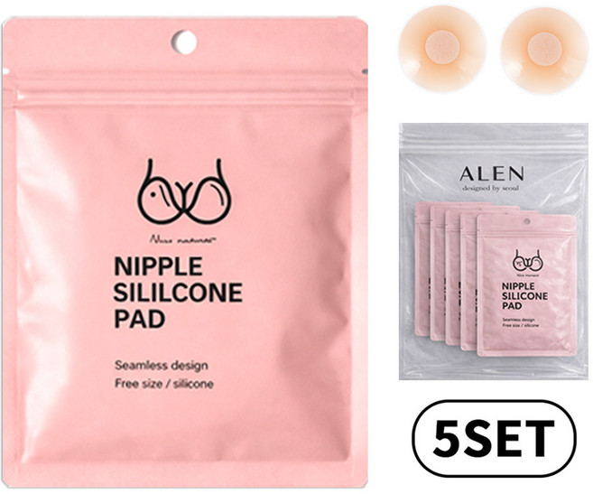 후암마켓 노브라 누드브라 실리콘 니플패치 원형 5SET, 1개