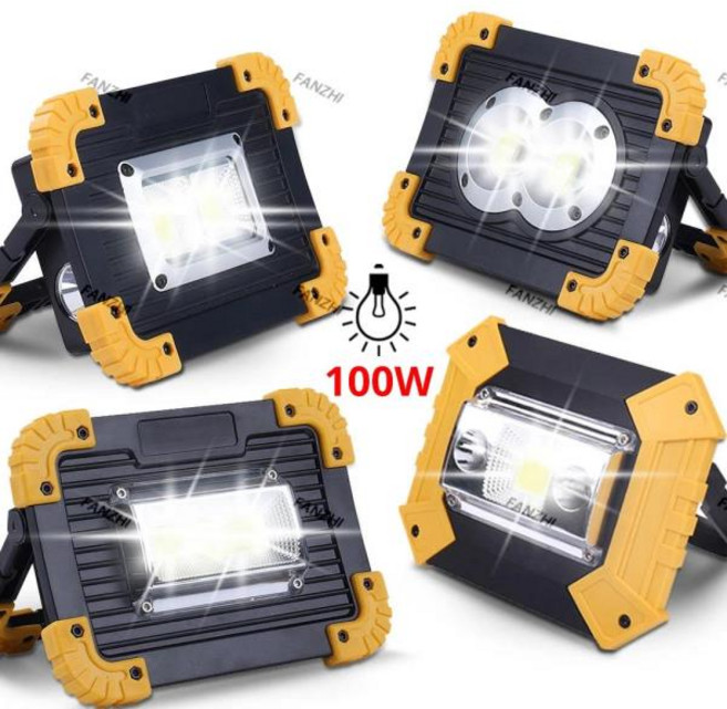 led작업등 휴대용 LED 스포트라이트 매우 밝은 작업등 USB 충전식 야외 캠핑 램프 18650 손전등 100W 3000LM, 02 Model A - Small, 01 CHINA, 01 with 18650 battery, 1개