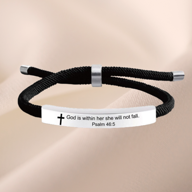 한나의기도 성경말씀 각인 십자가 팔찌 남녀공용 기독교 천주교