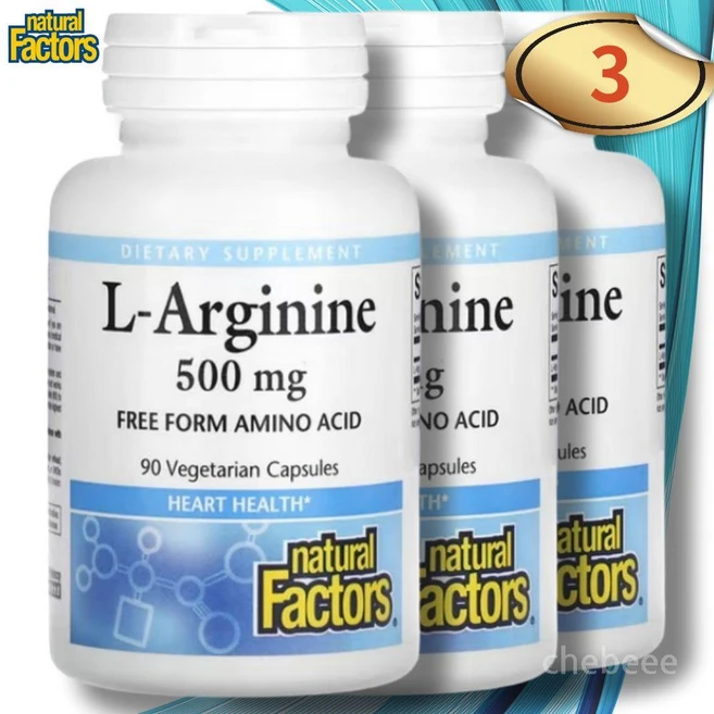 네츄럴팩터스 L-아르기닌 500mg 베지 캡슐 90정, 3개 - 쿠팡