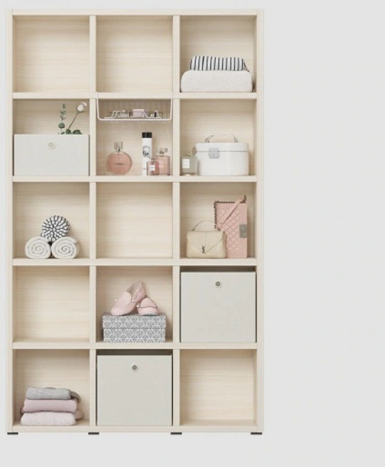 한샘 샘 책장 5단 120cm 시공 (컬러 택1), 크림화이트_책장/내추럴오크_선반(E)