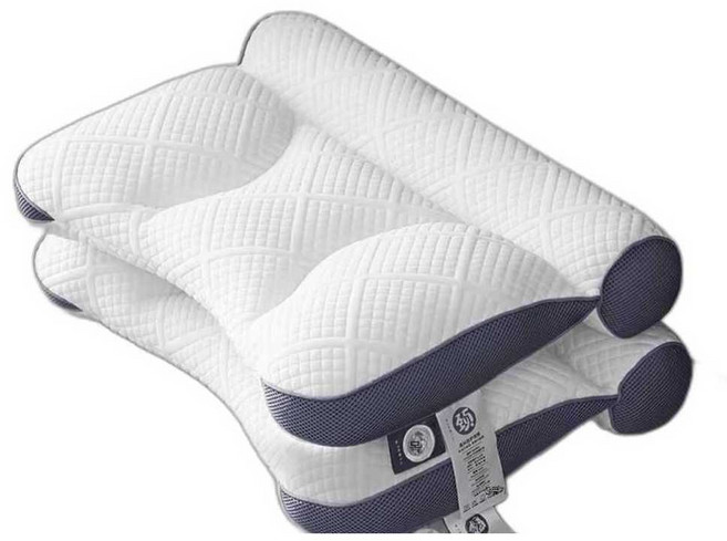 견인 목편한 베개 케어 제품 경추 배게, 1개, 회색 낮은 베개 (2개)