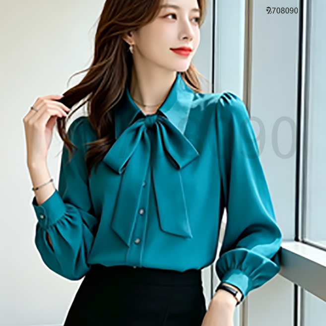 4위 - 708090 여성 면접복장 블라우스 구김없는 데일리 긴팔셔츠