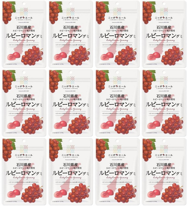 니폰 에일 루비 로만 구미 캔디, 40g, 12개