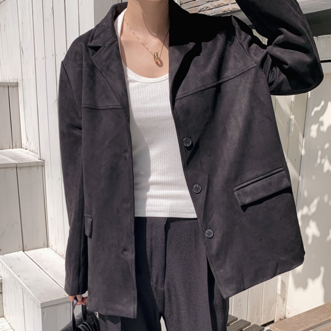 시온 여성 오버핏 스웨이드 자켓