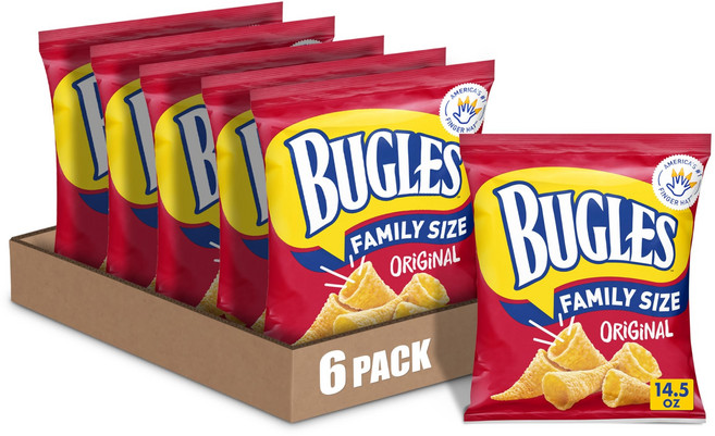 Bugles Original Crispy Corn Snack Bugles Original Crispy Corn Snacks Family Size Corn Chips 14.5, 1개, 411g