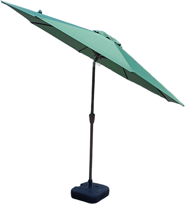 戶外可轉向遮陽傘 9尺墨綠色 附傘座傘套 傘面270CM高250CM 庭院咖啡廳市集活動適用, 墨綠(含傘座傘套)