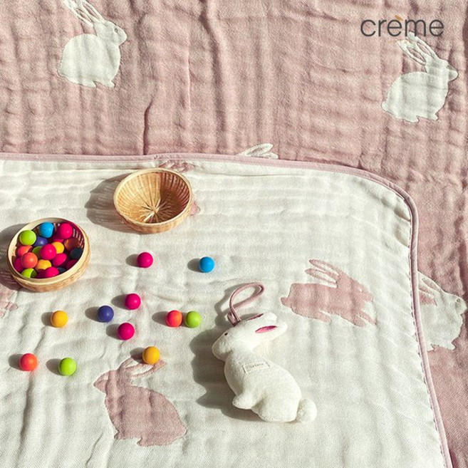 국내백화점 리틀아카이브 낮잠이불 크레므앙팡 치포 오가닉 6중직 거즈 블랭킷 BB(75X90)+네임택 어린이집 (BK파우치증정), 핑크