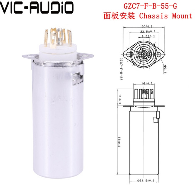 음질좋은 진공관앰프 진공관오디오앰프 블루투스 가정용 진공관 앰프용 7 핀 튜브 소켓 세라믹 알루미늄 쉴드 GZC7FB55 포함 6X4 6Z4 EC92 6AU4 EF94 6K4 6, 2.GZC7FB55G 10PCS