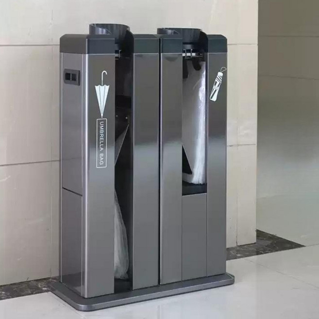 우산 비닐 포장기 커버 우산비닐꽂이 기계 스테인레스 스틸 우산 가방 기계 자동 우산 커버 기계 긴 우산 짧은 우산 포장기 쇼핑몰 호텔 상업, 1개, 골드 [롱우산] 비닐 600장 포함