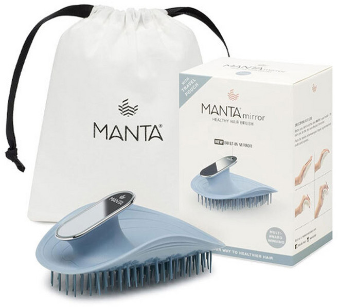 만타 헤어브러시 미러 블루, 1개