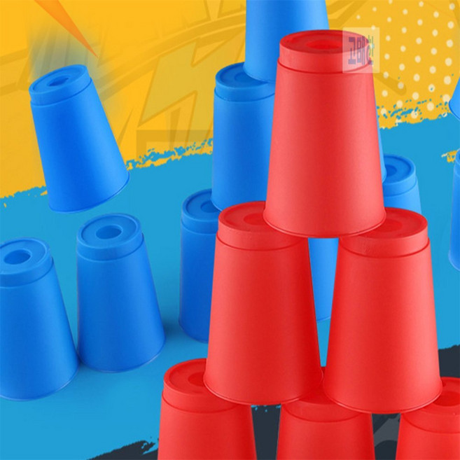 고매한 스포츠용 4색 스택킹컵 12입 스포츠스태킹타이머, 오렌지