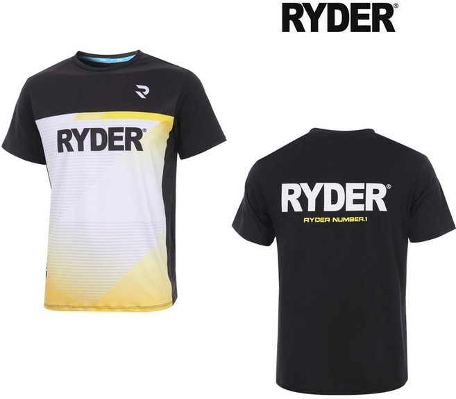 라이더 티셔츠 배드민턴 반팔 상의 남성 여성 게임웨어 블랙 옐로우 2023R-5