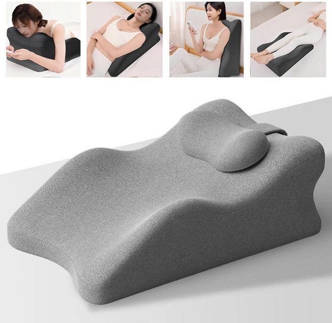 루무 다리베개 다기능 베개 패드 다리 올림 쿠션 다기능 엎드려 자는 베개 발돋움 핸드폰놀이, 연 그레이, 1개