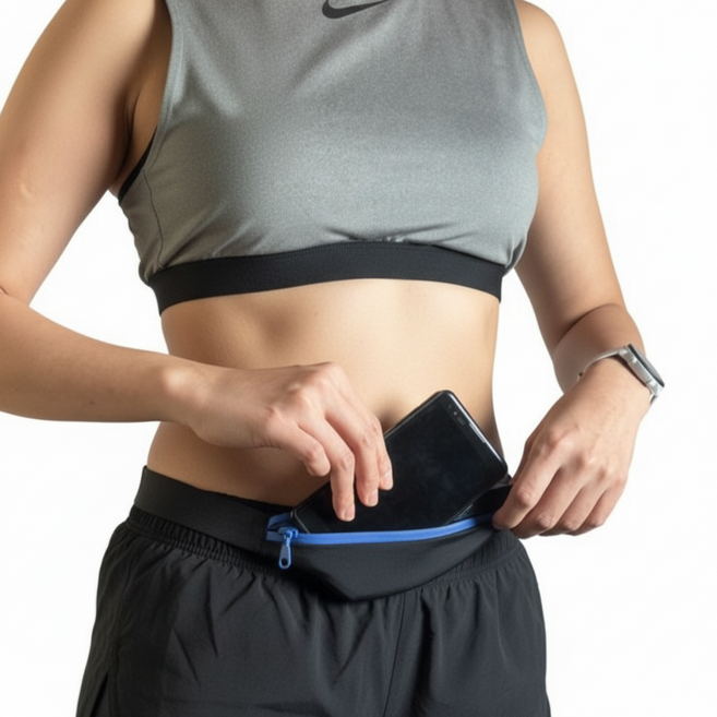 제이롭 2개 초경량 러닝밸트 달리기 슬림 힙색, 블랙, 2P