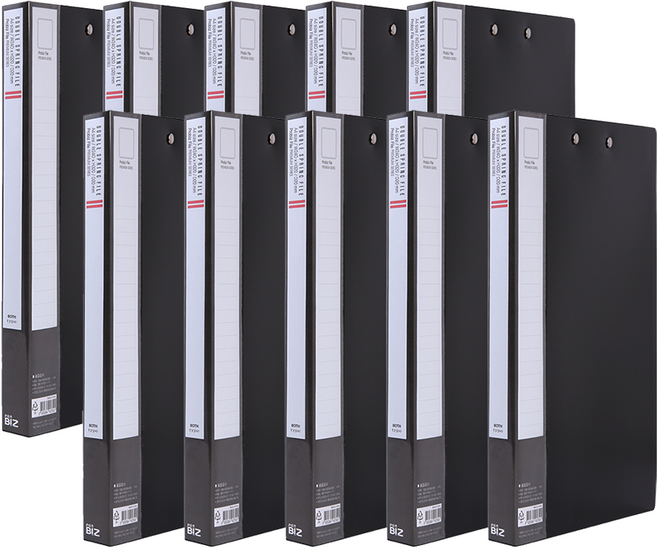 프로비즈 PP 인덱스 스프링화일 플라스틱 화스너장식 A4 더블, 10개, 흑색