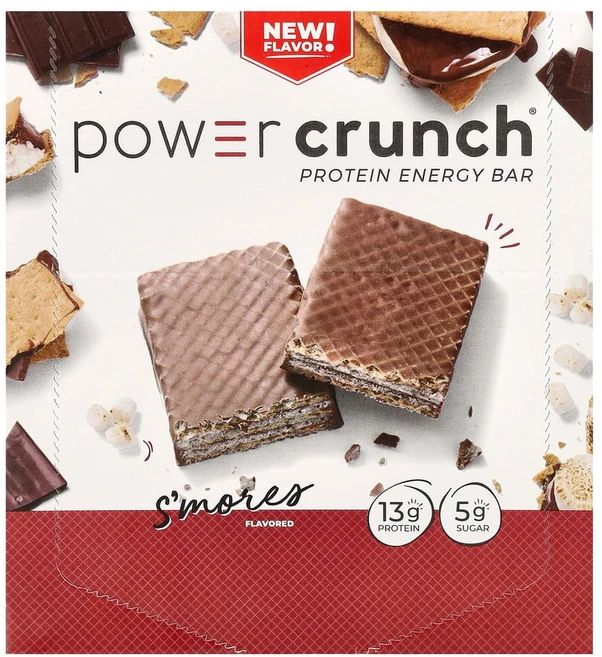 비엔알지 Power Crunch 단백질 에너지 바 스모어 12개 개당 40g(1.4oz), 40g, 1개 - 쿠팡