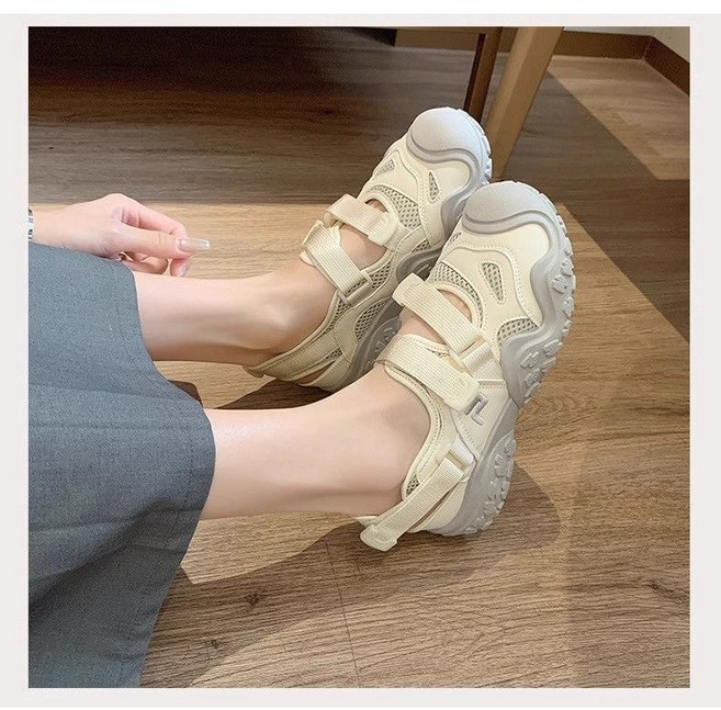 ZCBV 여성 스포츠 스니커즈 샌들 여름 운동화 통기성 발편한 스트랩샌들