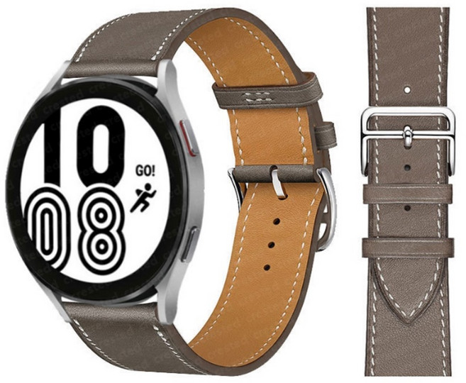 엔도리 갤럭시 워치 가죽 스트랩 밴드 전기종 호환 40 44 20mm 시계줄, 04. 카키 브라운, 1개