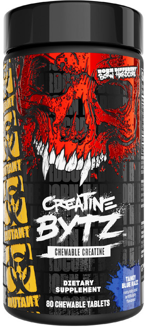 Mutant Creatine Bytz Tangy Blue Razz 咀嚼錠, 1個, 80錠