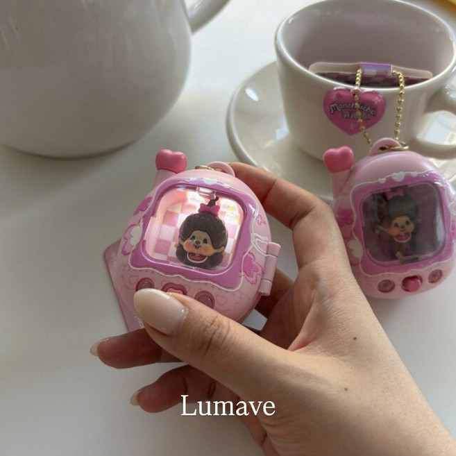 [정품] 몬치치 핑크 다마고치 키링, 1개