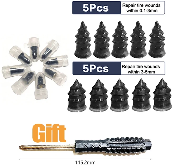 자동차 오토바이 진공 타이어 수리 손톱 트럭 스쿠터 자전거 펑크 튜브리스 도구 고무 금속 액세서리 10/3, 03 10Pcs Mix