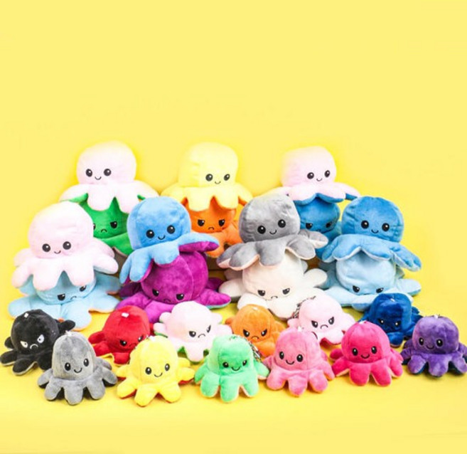 아트박스/갓샵 귀여운 양면 반전 문어 인형 키링 (고급형)