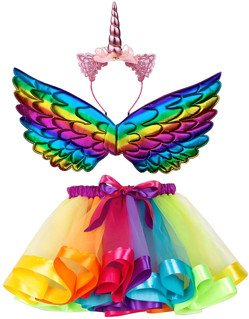 오자드 3종 튜튜 샤스커트+천사날개+머리띠 여아 발레스커트 공주옷 5세 6세 선물