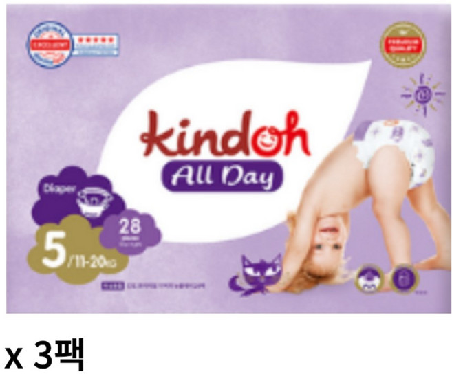 킨도 프리미엄 뉴올데이 밴드형 기저귀, 5단계, 84매