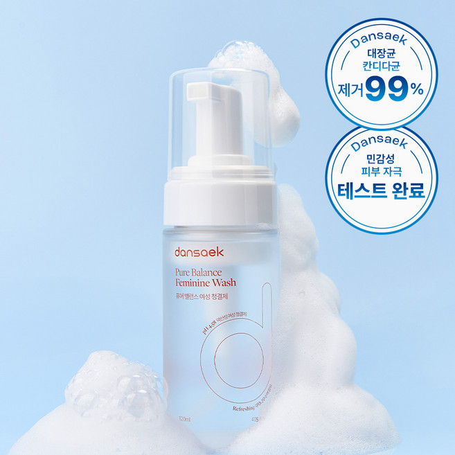 [단색] 저자극 수분 진정 퓨어 밸런스 여성 청결제 120ml 폼 타입 1개