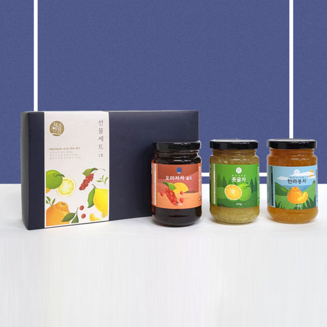 1호 제주과일차 세트 한라봉차 오미자차 풋귤차 250g×3, 1개