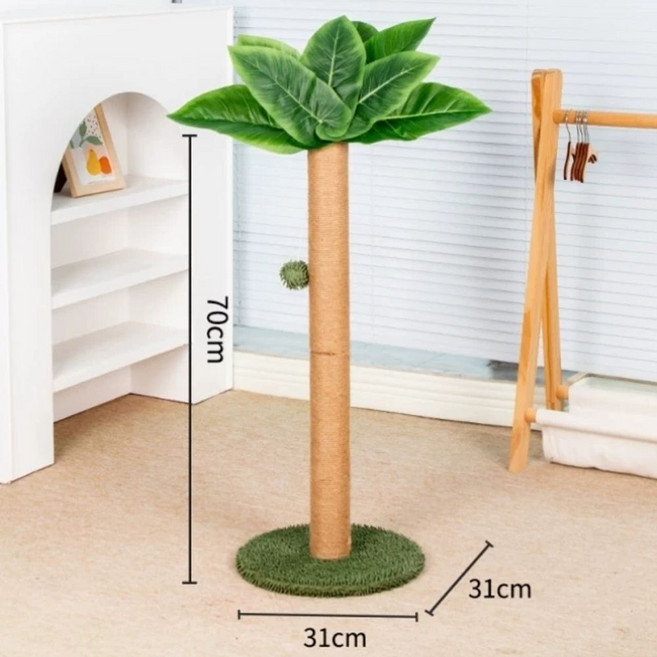 고양이 선인장 스크래쳐 연분홍색 캣트럴파크 25x25x40cm 기둥 꽃 캣타워 장난감 호텔, 1개